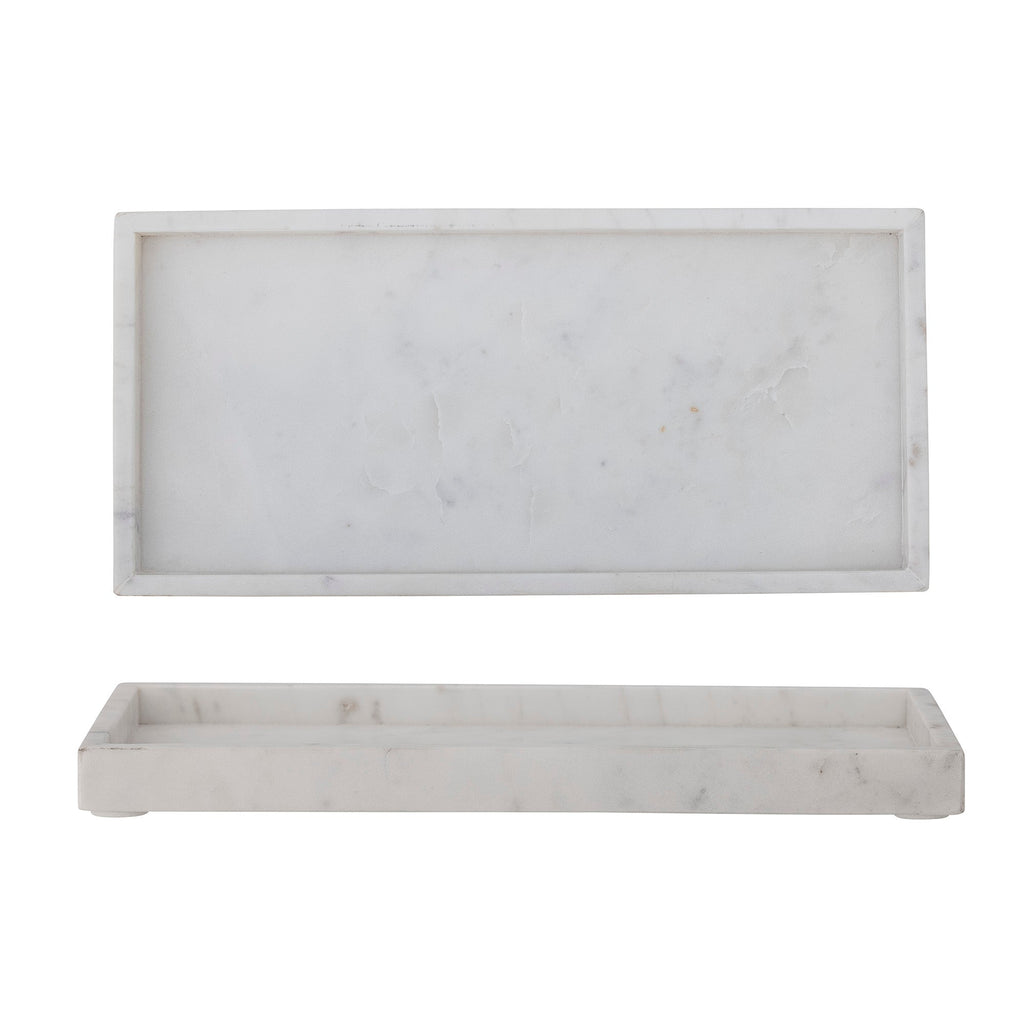 Majsa - Lot de 2 Plateaux - Blanc - Marbre