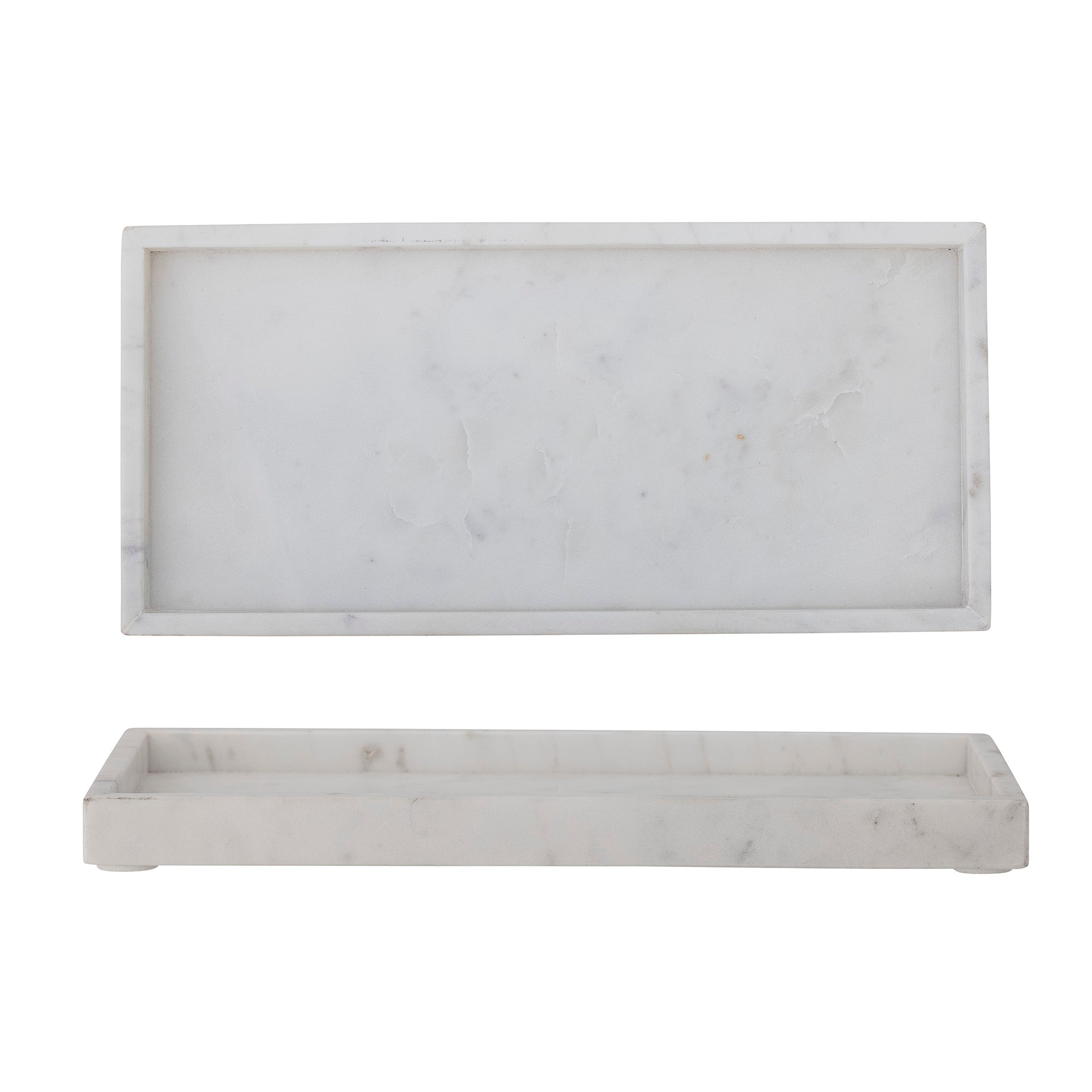 Majsa - Lot de 2 Plateaux - Blanc - Marbre