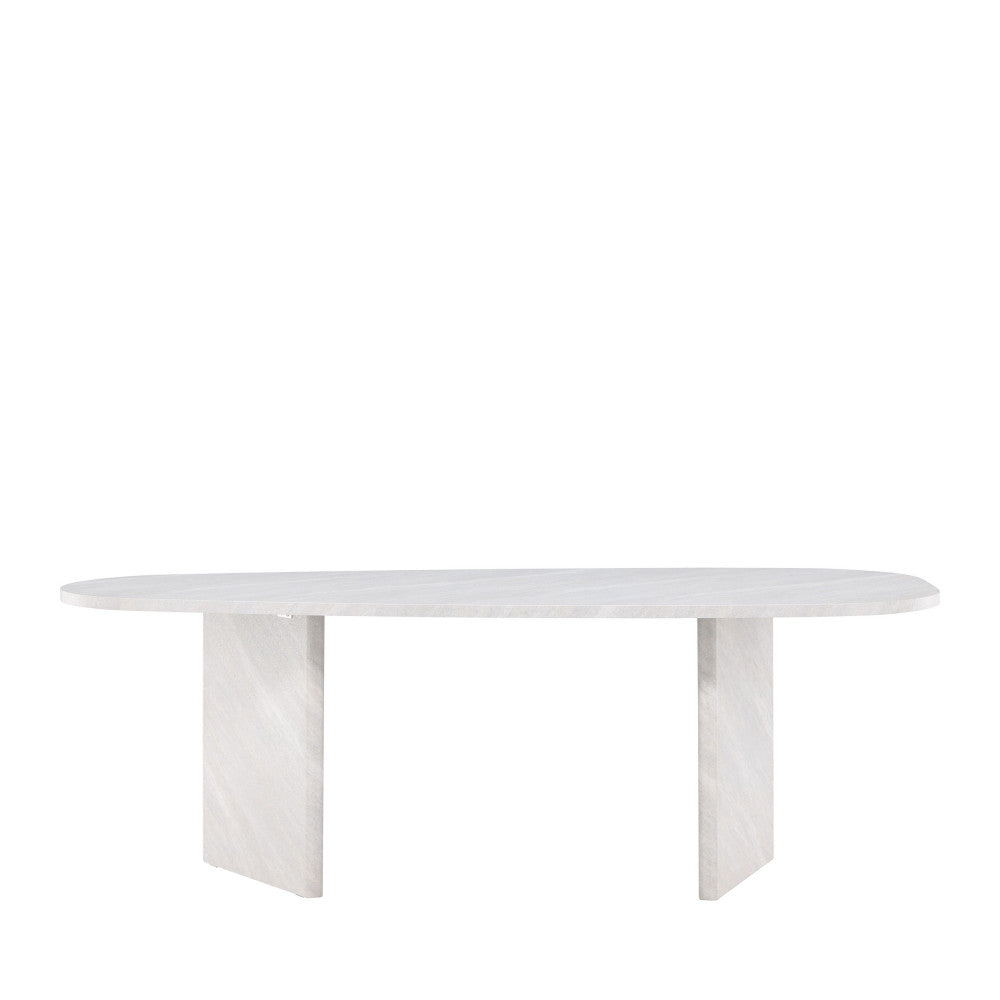 Gronvik - Table À Manger 10 Personnes Organique Effet Marbre - Gris Clair