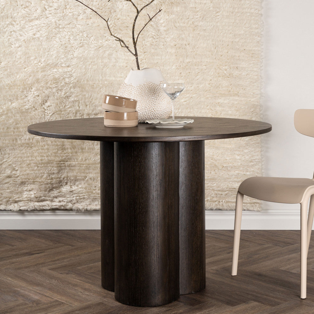 Olivia - Tavolo Da Pranzo Rotondo Per 4 Persone - Legno - Legno Scuro