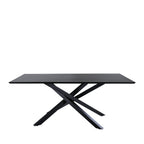 Piazza - Mesa de comedor para 8 personas - Madera y metal - Negro