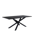 Piazza - Mesa de comedor para 8 personas - Madera y metal - Negro