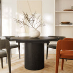 Toscana - Mesa de comedor extensible para 4 a 6 personas - Madera - Negro