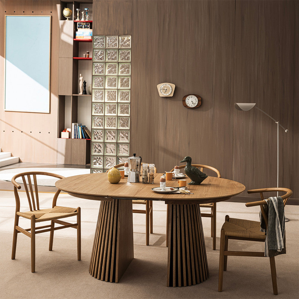 Lea - Table À Manger Extensible 4 À 8 Personnes - Bois - Bois clair