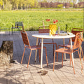 Zola - Tavolo da pranzo da giardino rotondo per 4 persone - Metallo - Beige