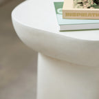Samui - Table D'Appoint Carrée Blanche En Fibre D'Argile Effet Béton