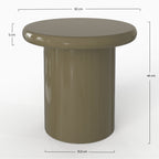 Apoline - Mesa auxiliar de Mdf lacado en verde caqui