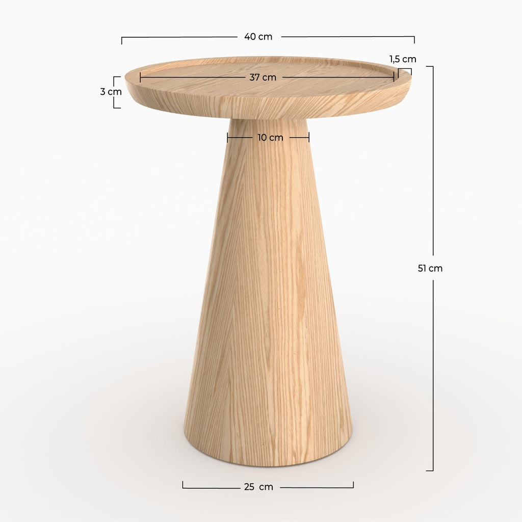 Côme - Table D'Appoint En Placage Chène Blanc