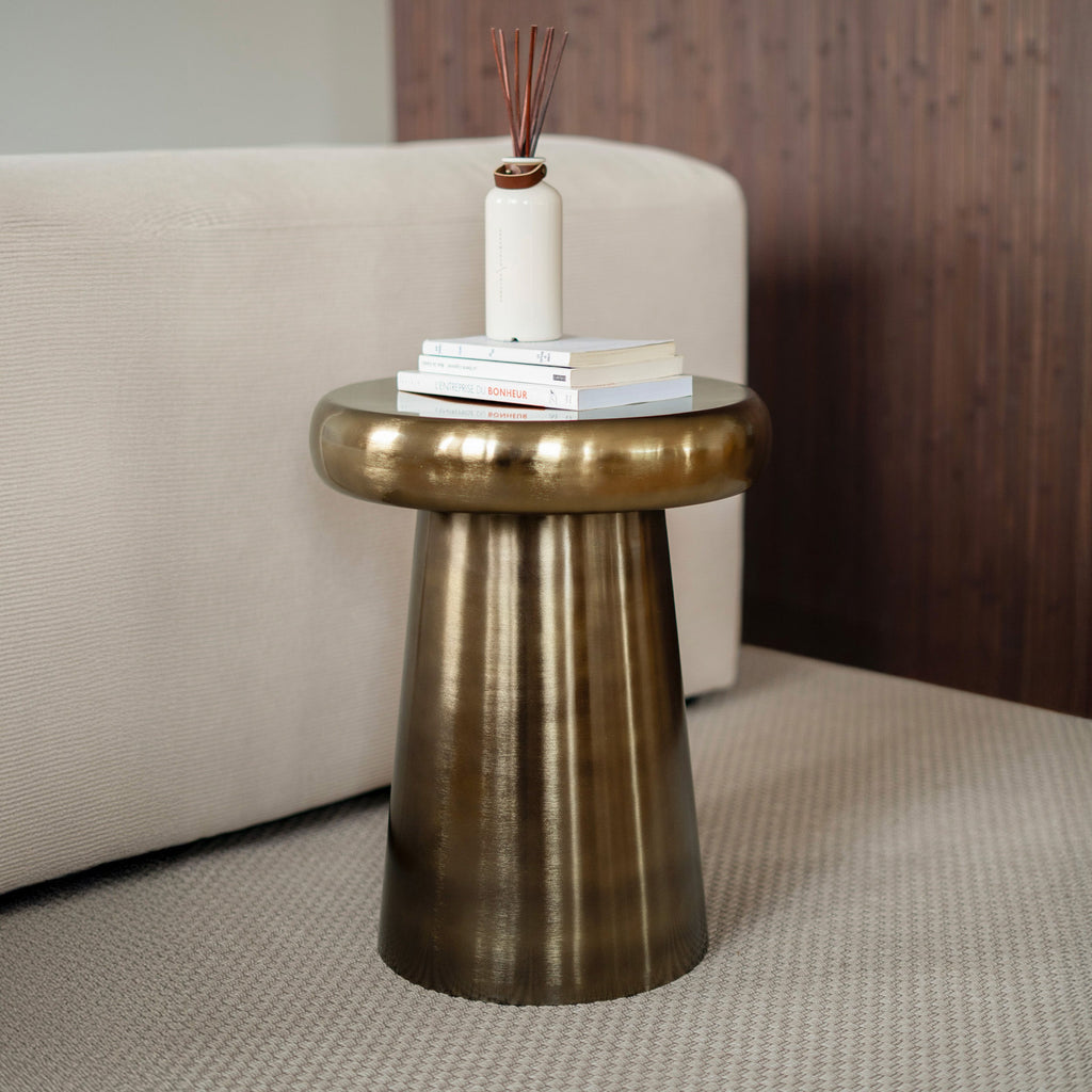 Anouk - Round Side Table In Golden Metal