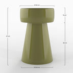 Athéna - Mesa auxiliar redonda de metal verde caqui