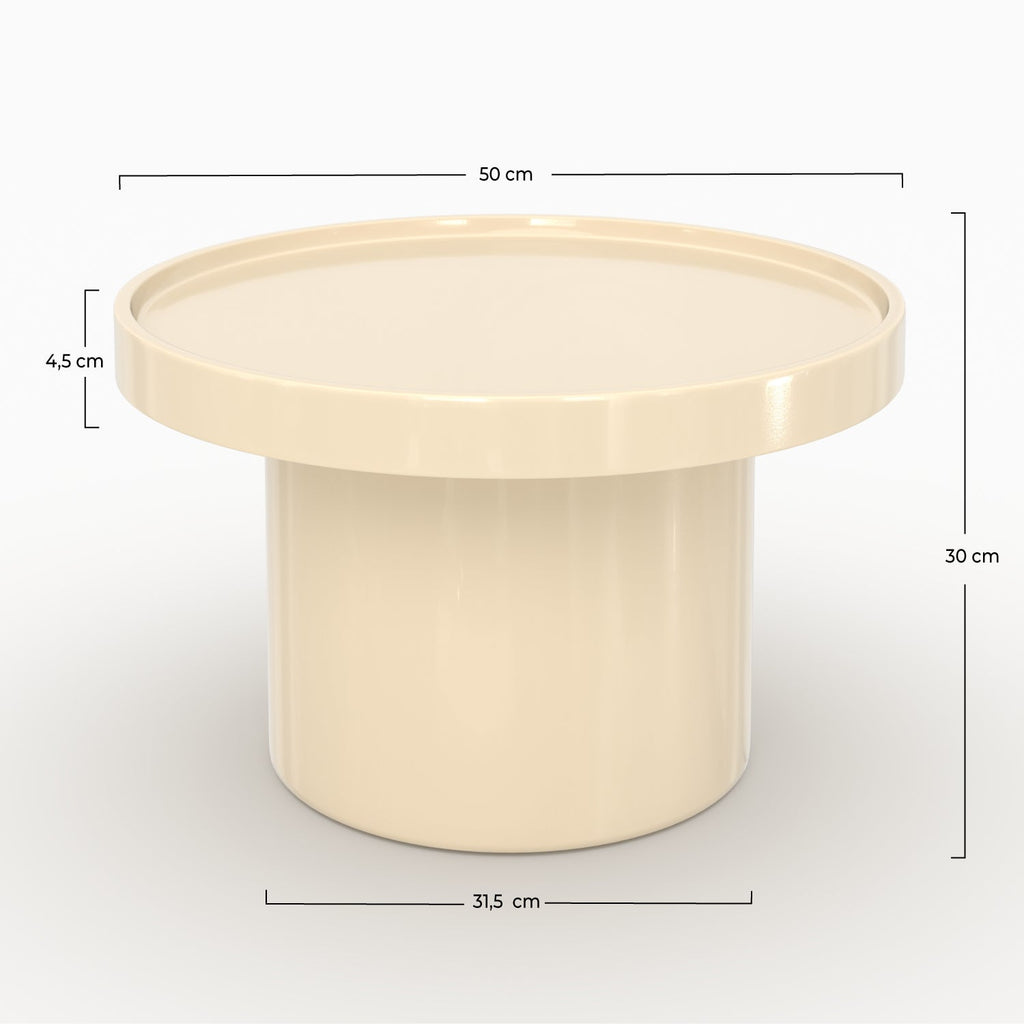 Nora - White Lacquered Mdf Side Table