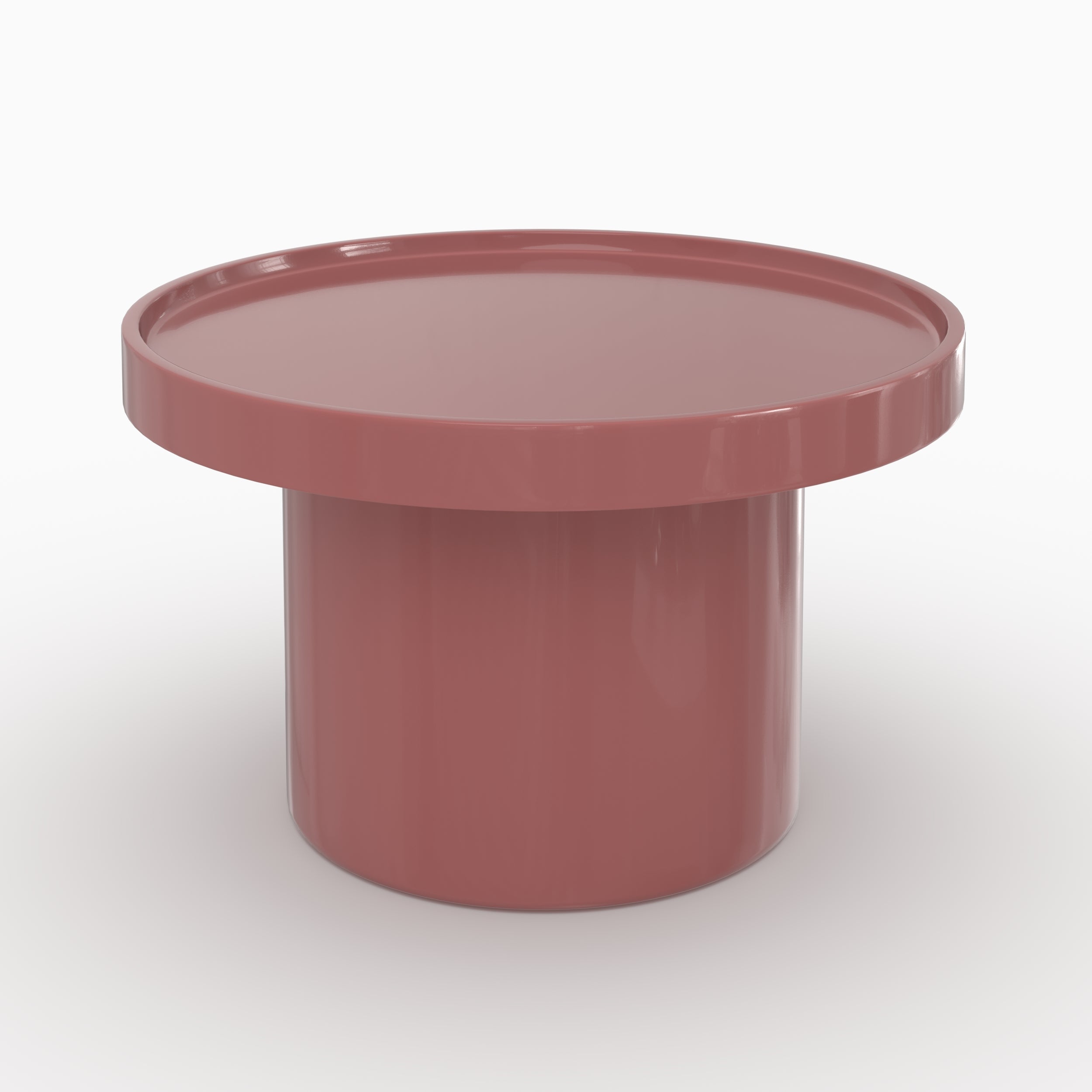 Nora - Table D'Appoint Laquée Rouge Framboise En Mdf