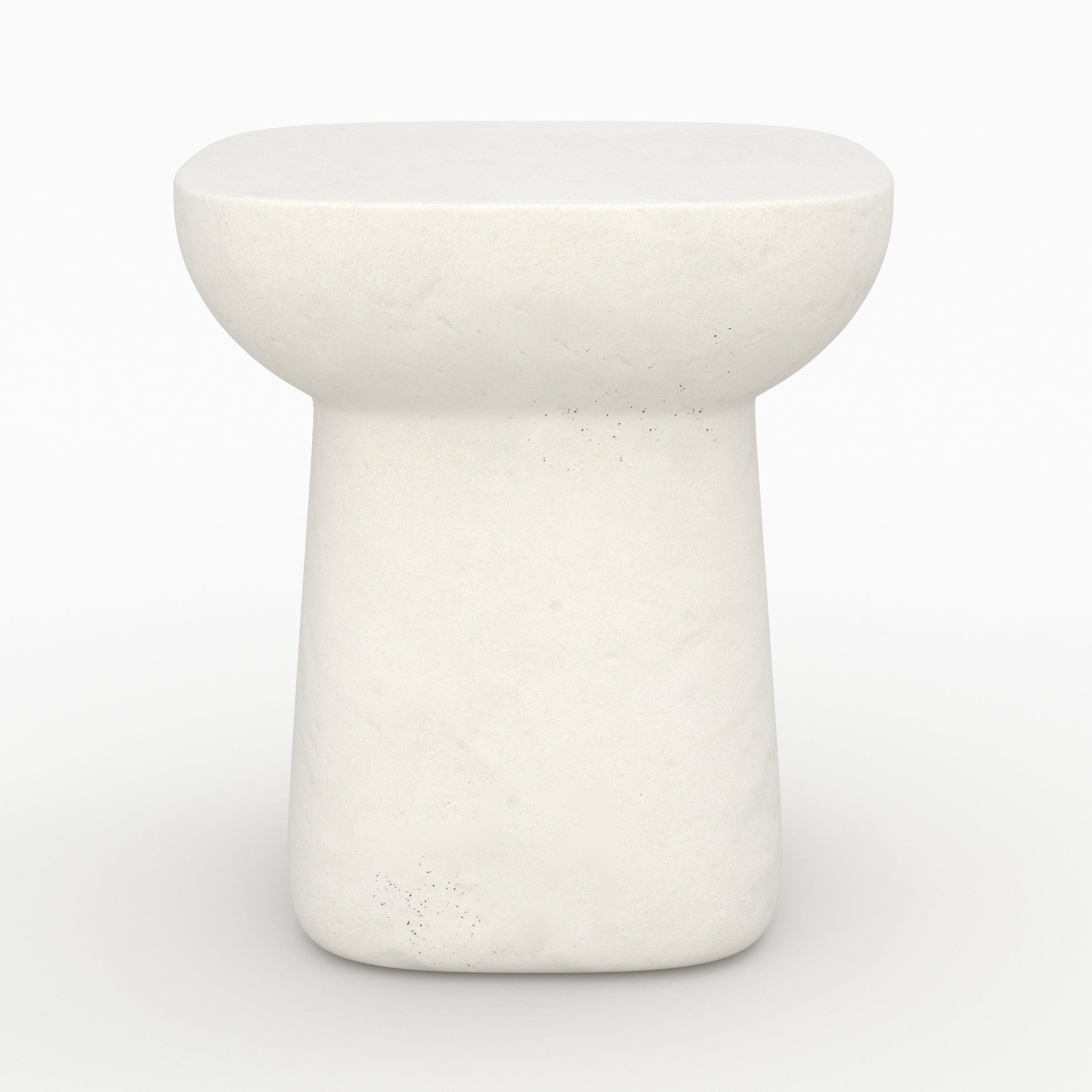 Samui - Table D'Appoint Carrée Blanche En Fibre D'Argile Effet Béton