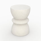 Maupiti - Table D'Appoint Ronde Blanche En Fibre D'Argile Effet Béton