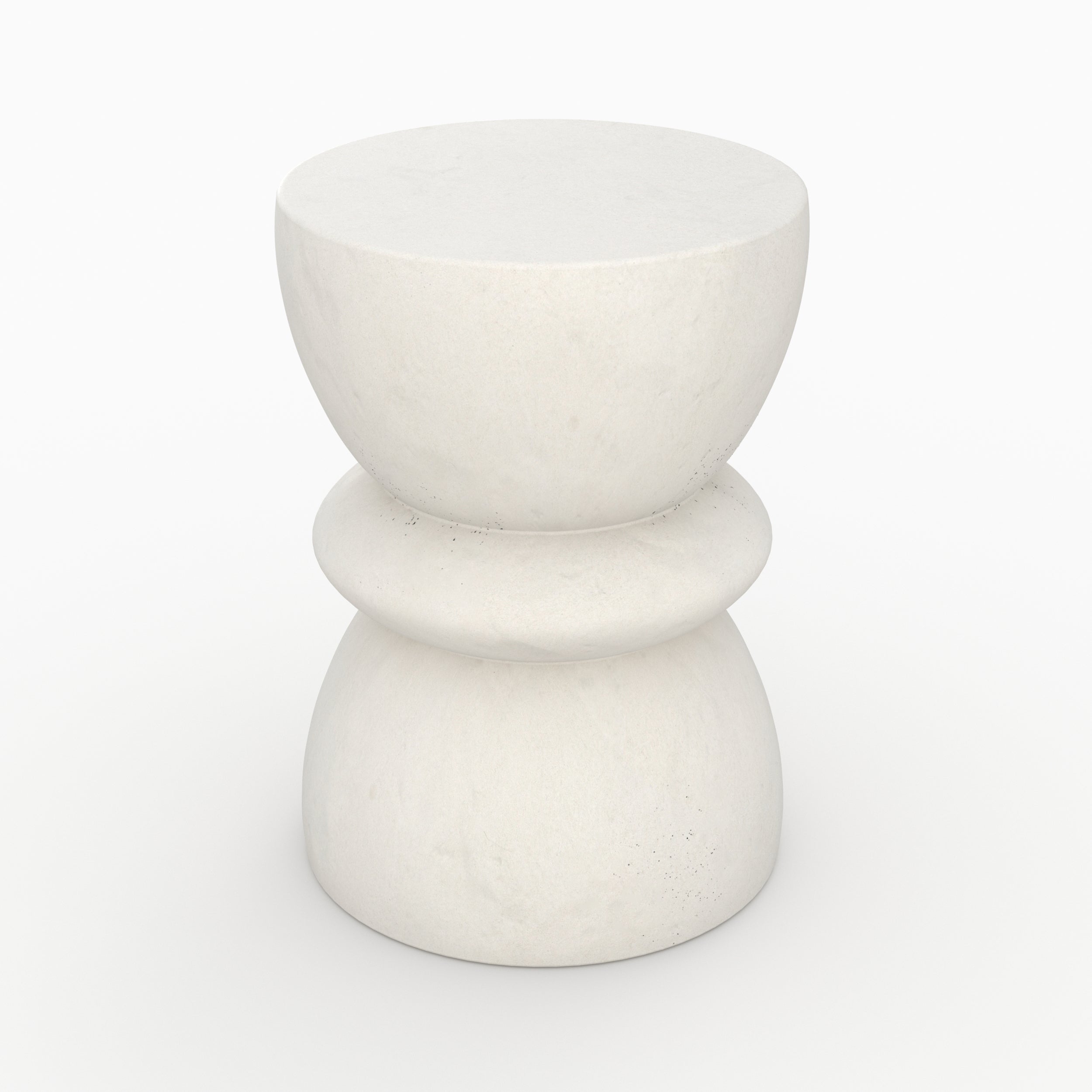 Maupiti - Table D'Appoint Ronde Blanche En Fibre D'Argile Effet Béton