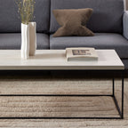 Mixo - Mesa de centro - Efecto travertino y metal - Beige