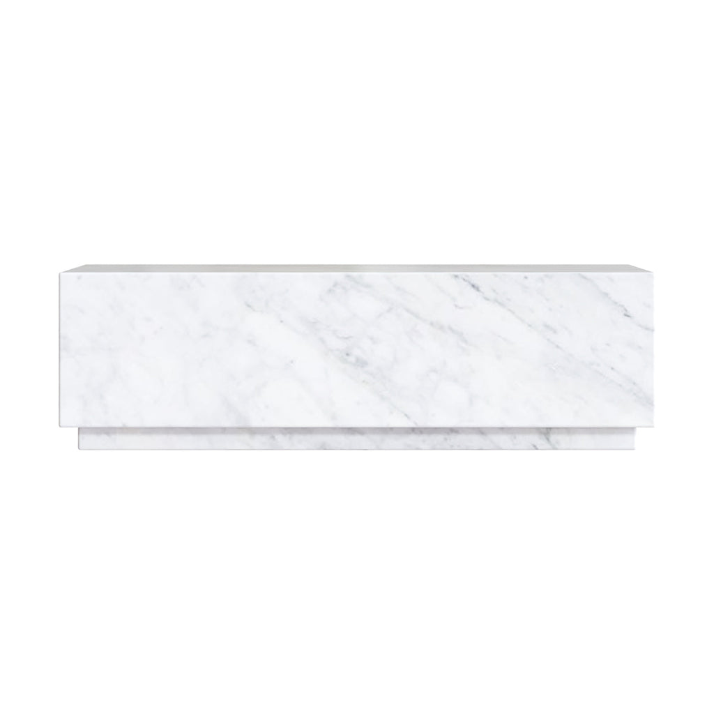 Izaé - Mesa de centro rectangular de mármol blanco