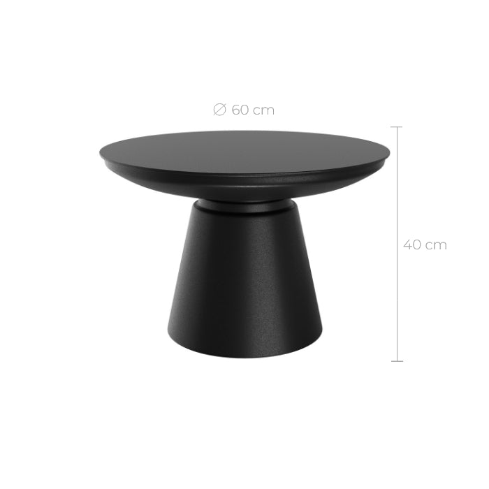 Gomez - Table Basse Ronde En Métal Noir