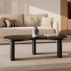 Brandan - Mesa de centro de madera maciza orgánica de Mindi Black