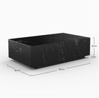 Izaé - Mesa de centro rectangular de mármol negro