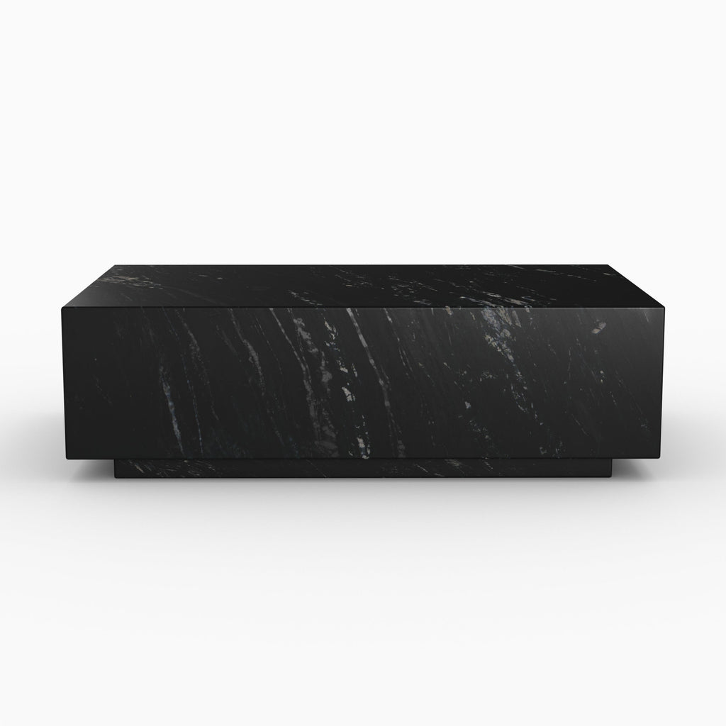 Izaé - Mesa de centro rectangular de mármol negro