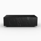 Izaé - Mesa de centro rectangular de mármol negro