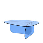 Tila - Table Basse Organique - Verre - Bleu