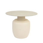 Karula - Tavolino rotondo effetto travertino - Beige