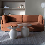 Karula - Tavolino rotondo effetto travertino - Beige