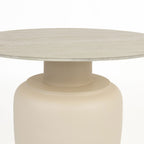 Karula - Tavolino rotondo effetto travertino - Beige