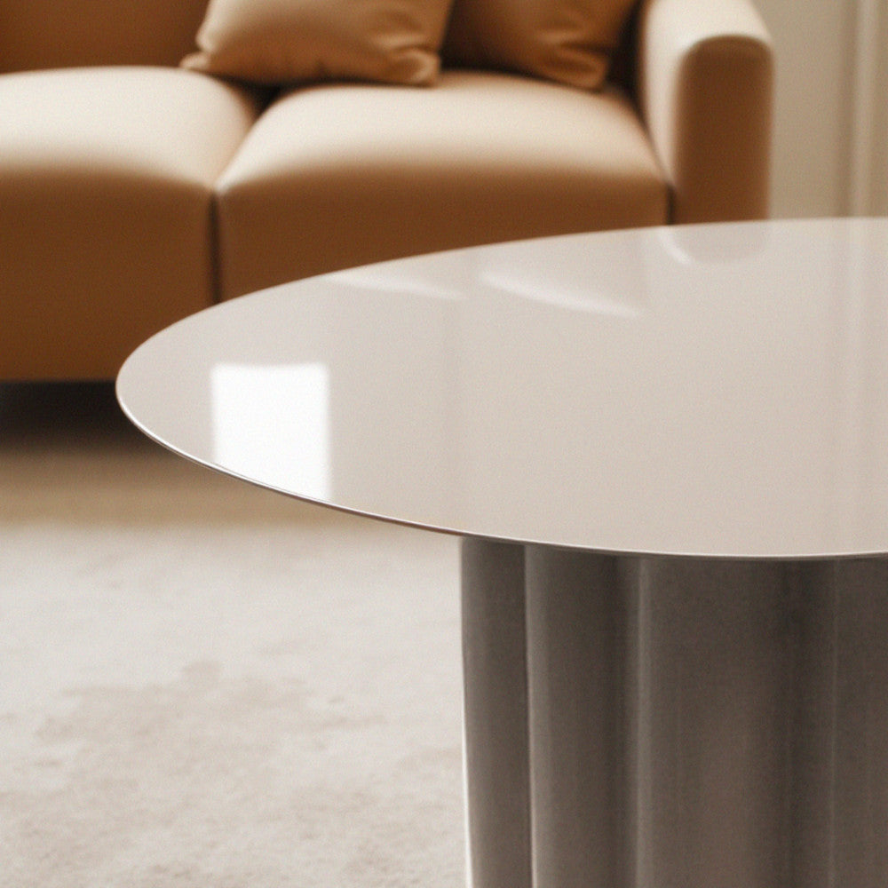 Leon - Round Coffee Table - Aluminium - Beige