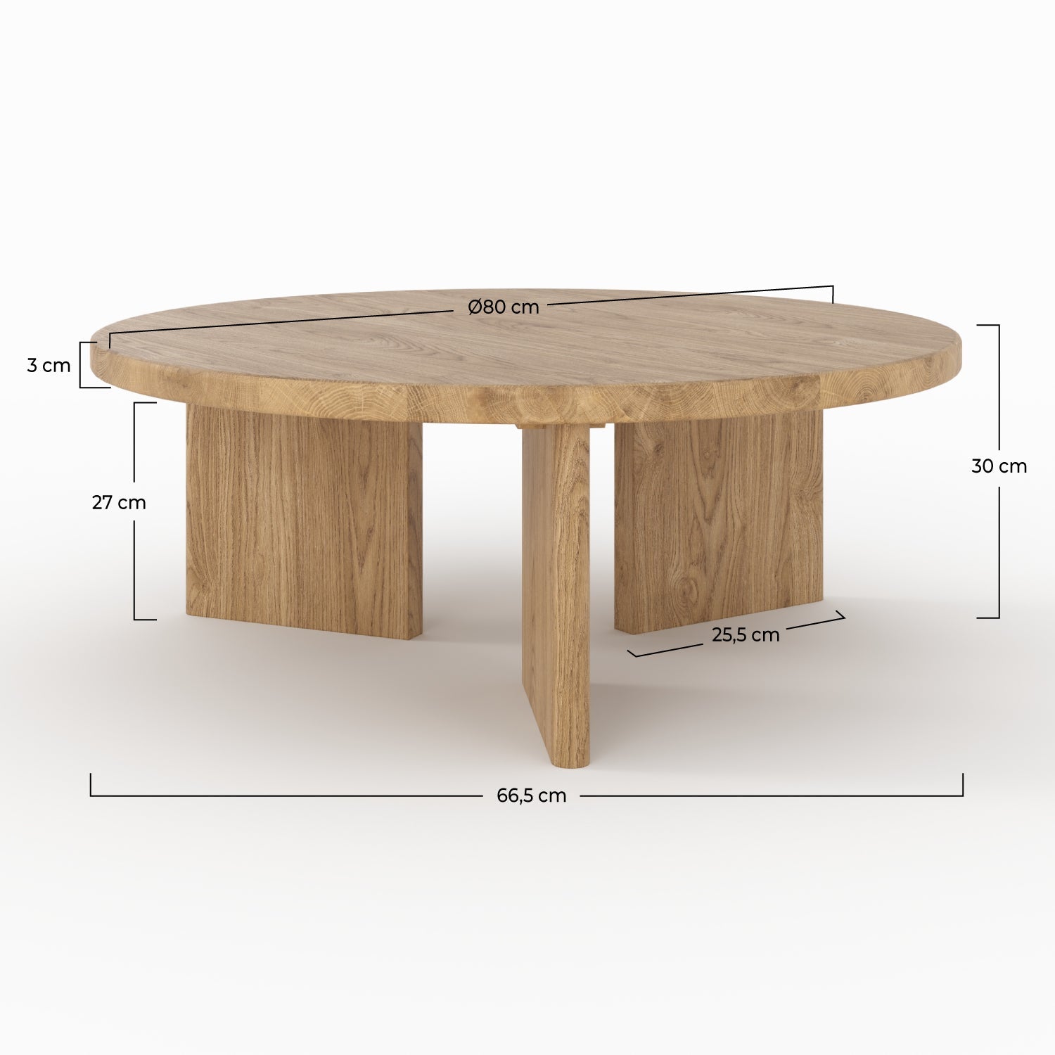 Galia - Table Basse Ronde En Bois Massif De Mindi