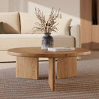 Galia - Table Basse Ronde En Bois Massif De Mindi