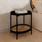 Lukut - Table Basse En Cannage Et Bois De Mindi Noir