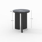 Néa - Table D'Appoint Ronde En Bois Noir