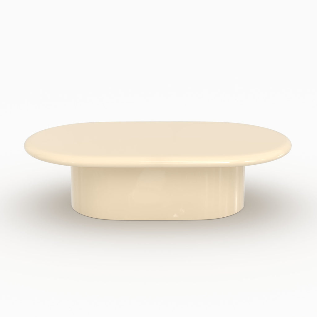 Sia - Table Basse Ovale Laquée Blanche En Mdf
