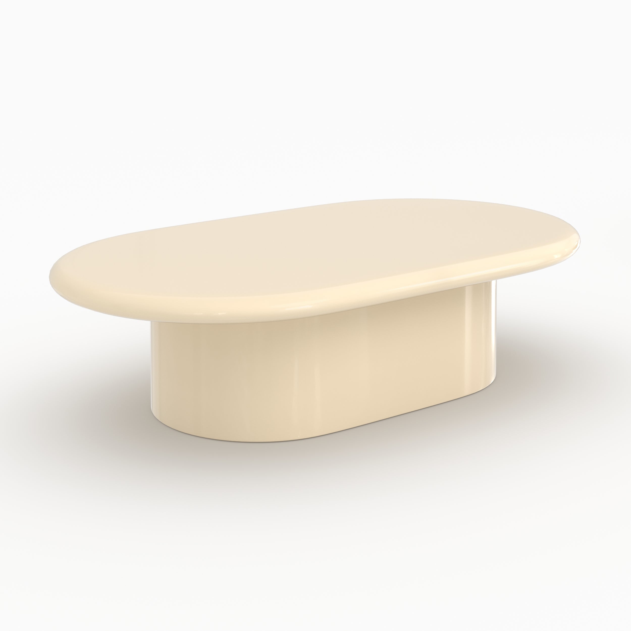Sia - Table Basse Ovale Laquée Blanche En Mdf