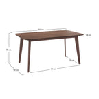 Oman - Table Rectangulaire 6 Personnes En Bois Foncé
