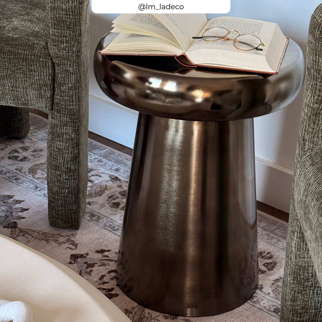 Anouk - Round Side Table In Golden Metal
