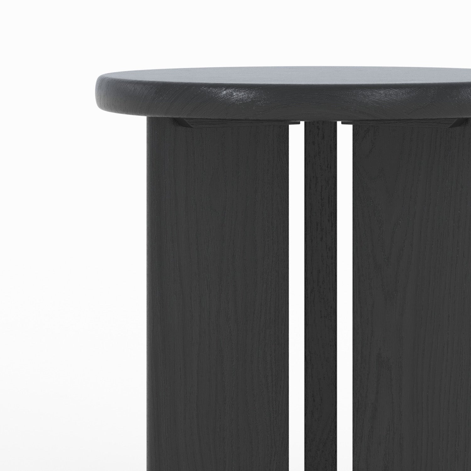 Néa - Table D'Appoint Ronde En Bois Noir