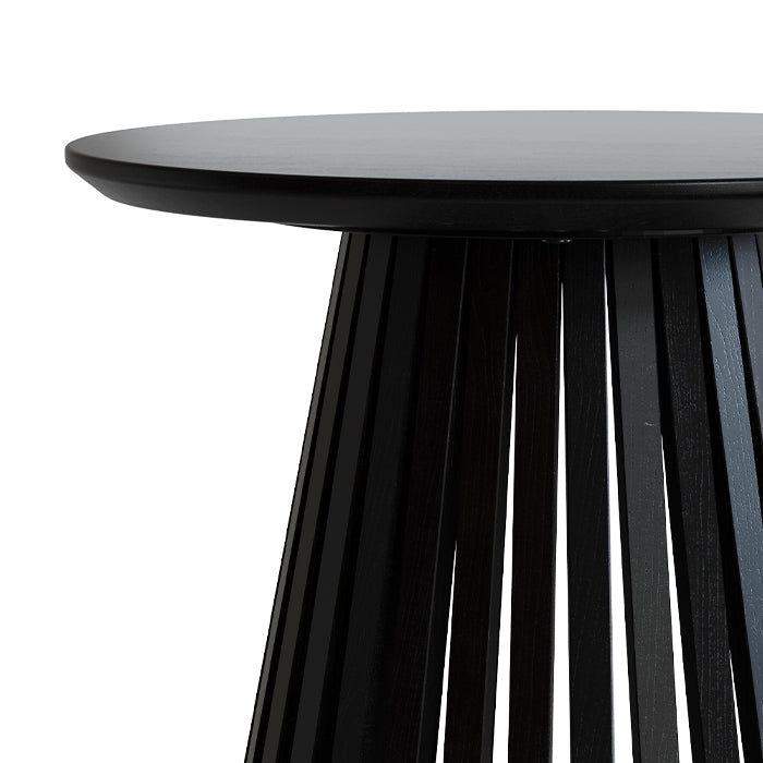 Képès - Table D'Appoint Ronde Noire En Bois D'Acacia