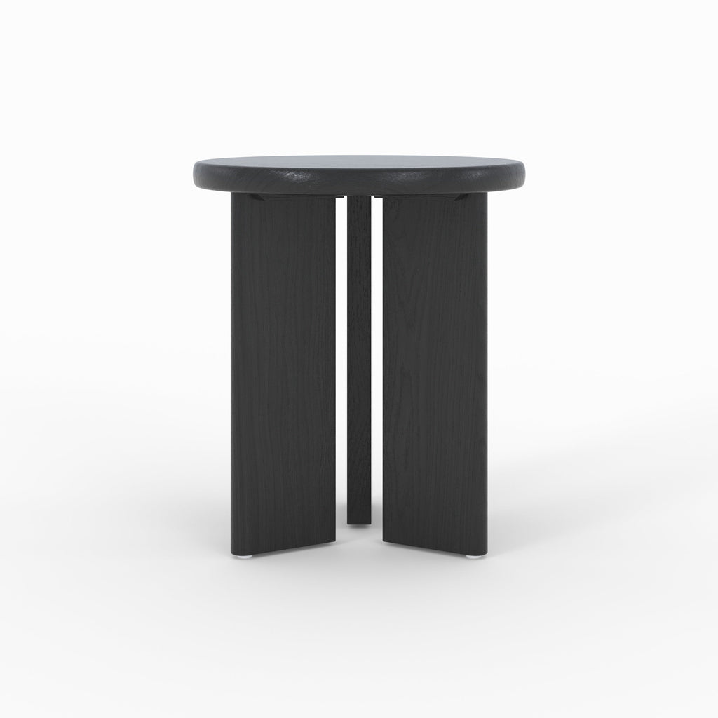 Néa - Table D'Appoint Ronde En Bois Noir