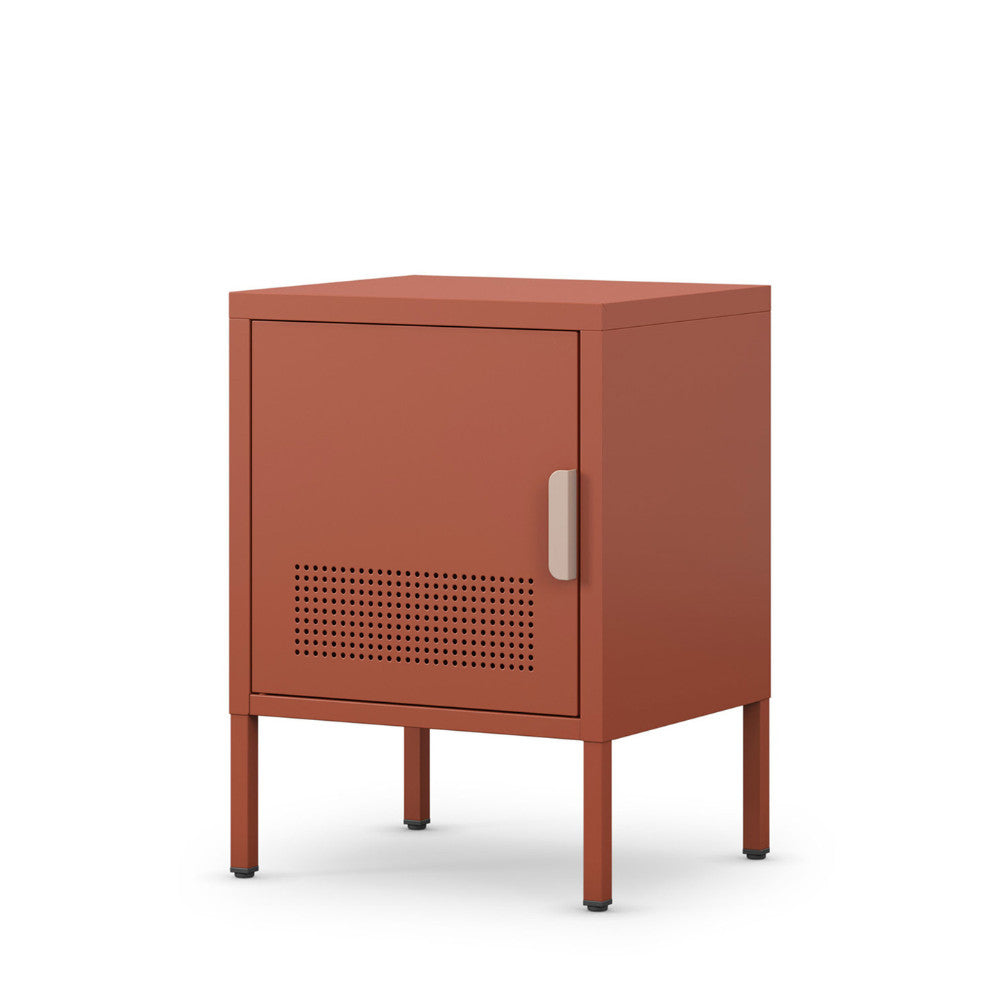 Adel - Table De Chevet 1 Porte - Métal - Terracotta