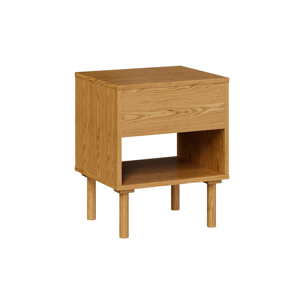 Inès - Table De Chevet En Bois D'Hévéa Massif 1 Tiroir