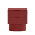 Totem - Table De Chevet 2 Tiroirs - Bois - Rouge