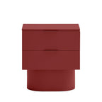 Totem - Table De Chevet 2 Tiroirs - Bois - Rouge