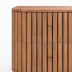 Paola - Table De Chevet En Bois D'Acacia 2 Tiroirs
