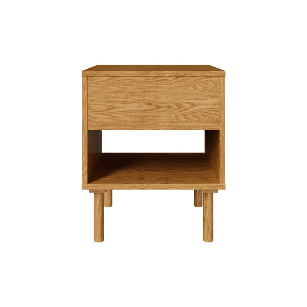 Inès - Table De Chevet En Bois D'Hévéa Massif 1 Tiroir