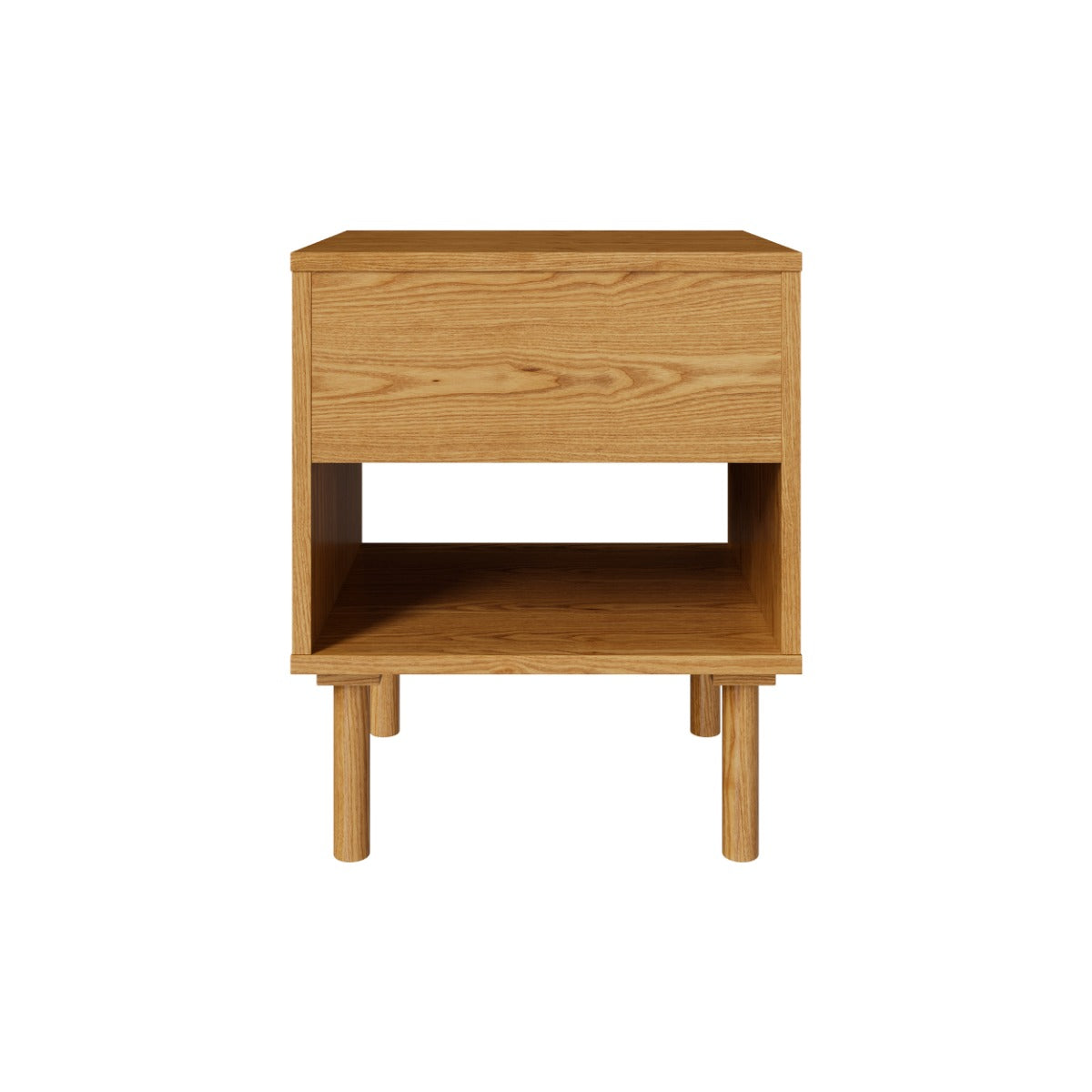 Inès - Table De Chevet En Bois D'Hévéa Massif 1 Tiroir