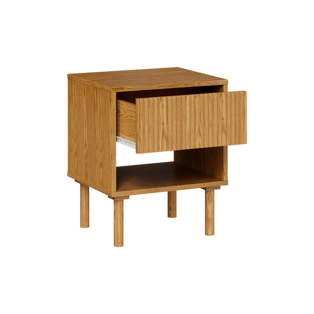 Inès - Table De Chevet En Bois D'Hévéa Massif 1 Tiroir